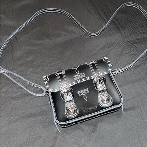 Dr. Martens 7 INCH GOTHIC AMERICANA LEATHER CROSSBODY BAG BLACK USED